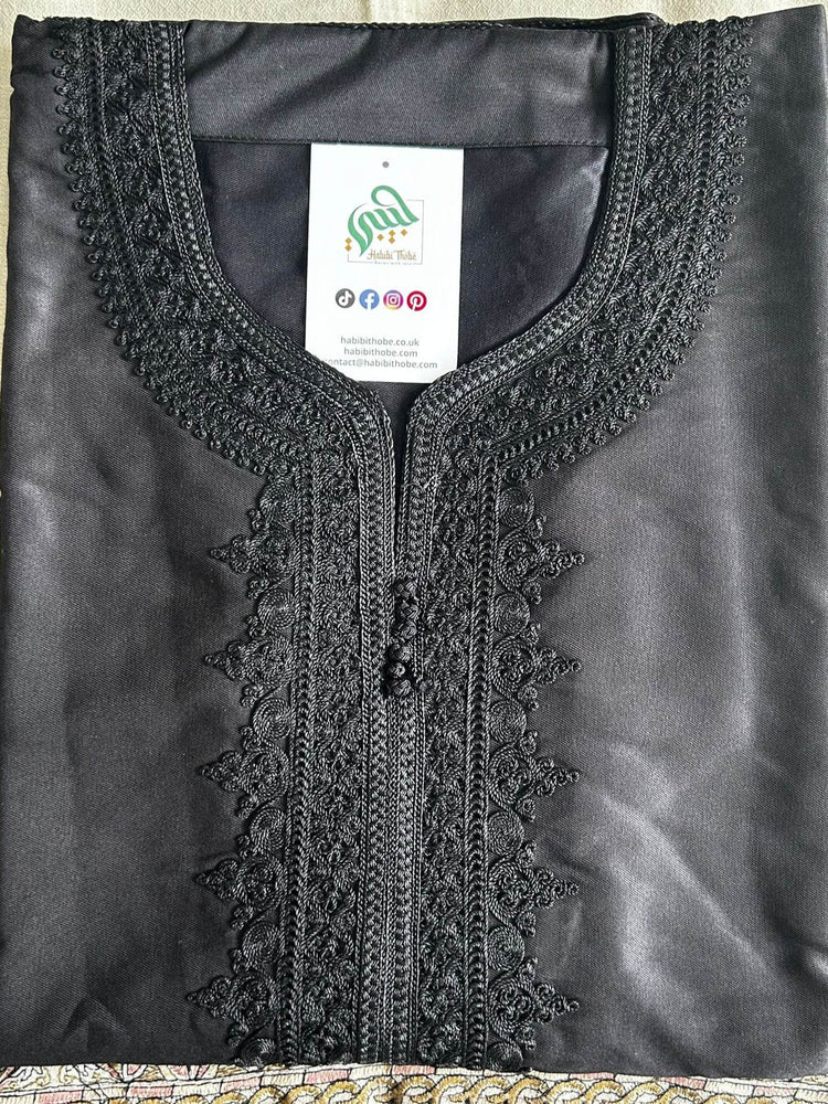 Classic Black Moroccan Thobe