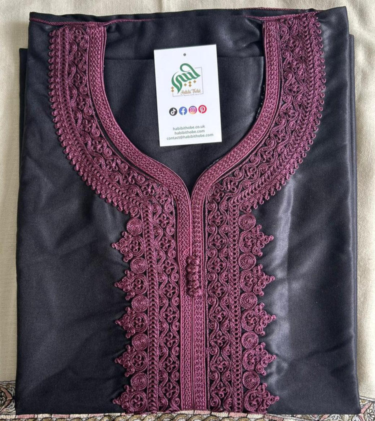 Classic Black Moroccan Thobe