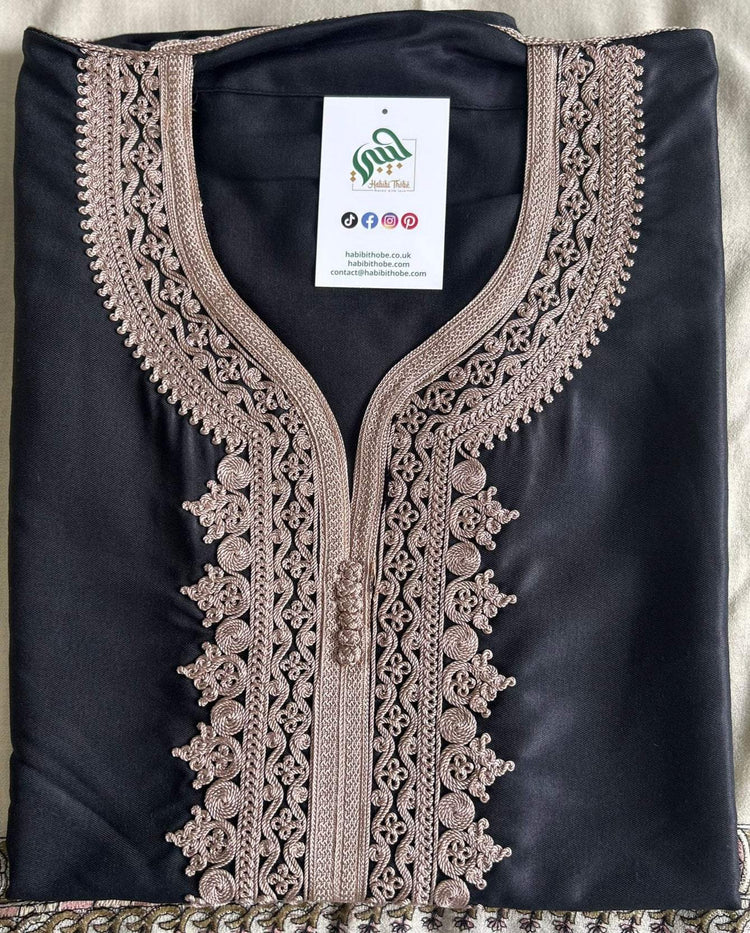 Classic Black Moroccan Thobe