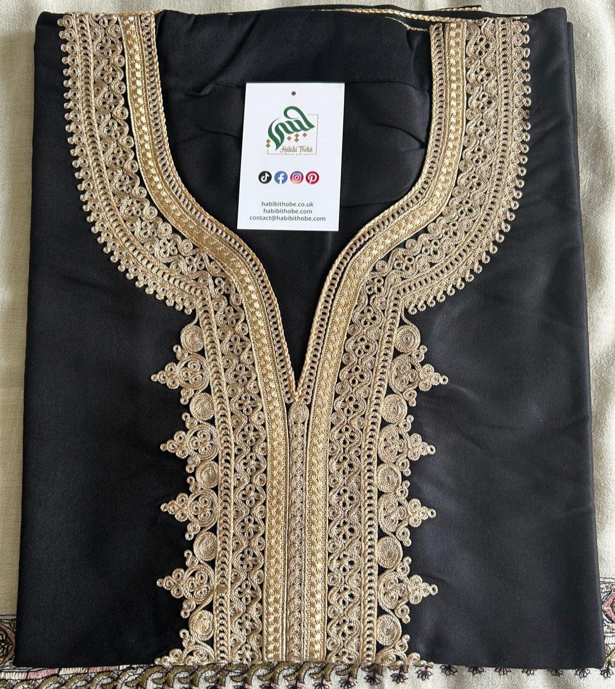 Classic Black Moroccan Thobe