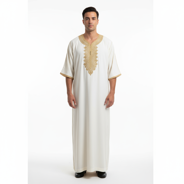 Royal White Moroccan Gandoura