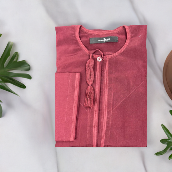 Premium Omani Redwood Velvet Thobe for Men with elegant design and luxurious texture
