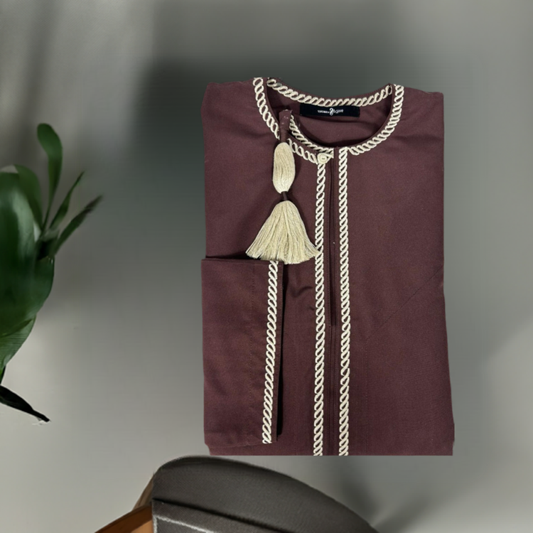 OMANI SULTAN DARK MAROON AND GOLD