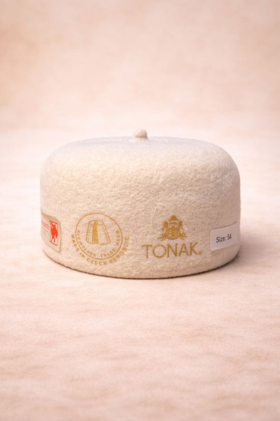 Tonak Heritage prayer cap with traditional embroidery and structured fit
