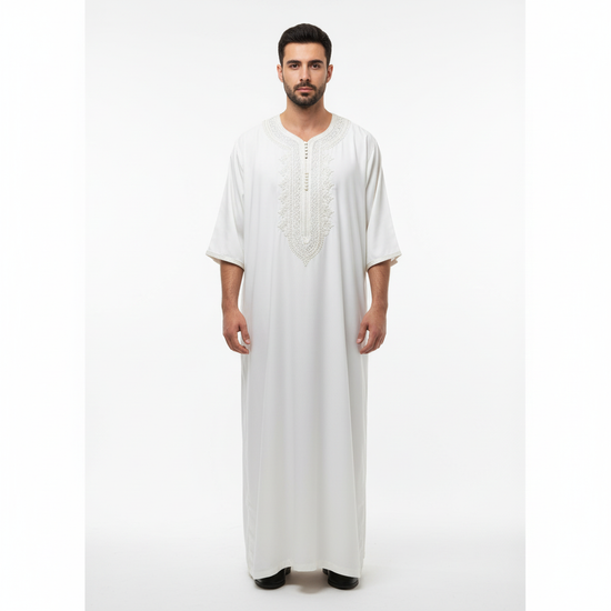 Royal White Moroccan Gandoura