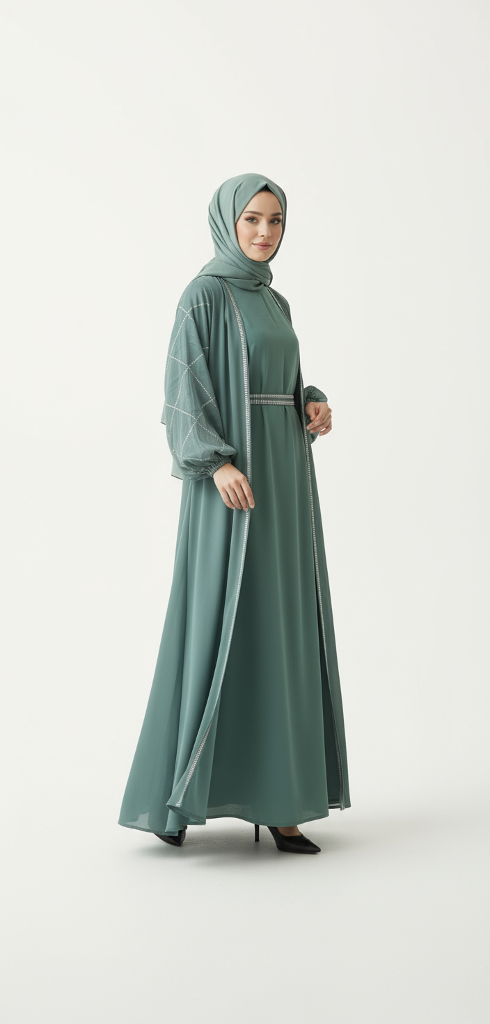Elegant Sage Green Abaya