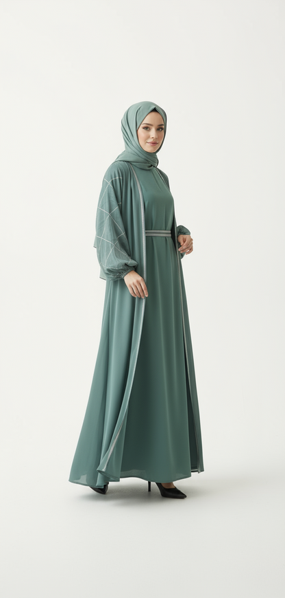 Elegant Sage Green Abaya