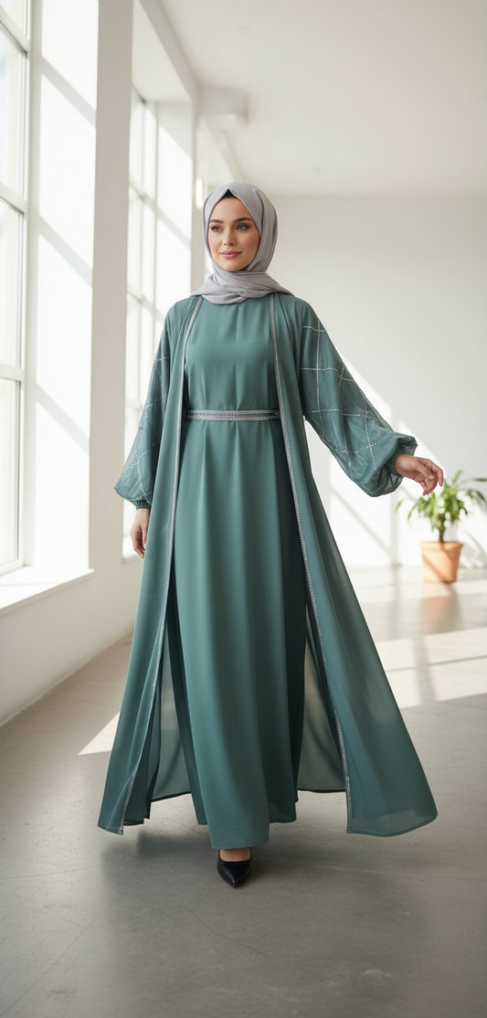 Elegant Sage Green Abaya